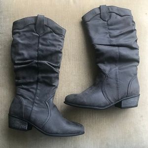 Gray Bamboo High Boots